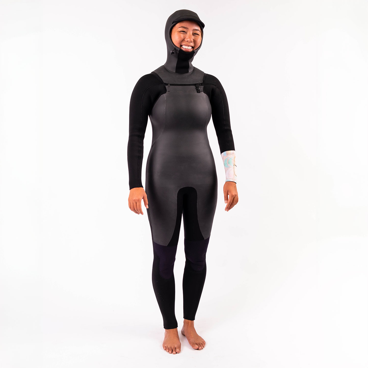 5/4mm Kassia Surf La Luna Chest Zip Hooded Wetsuit